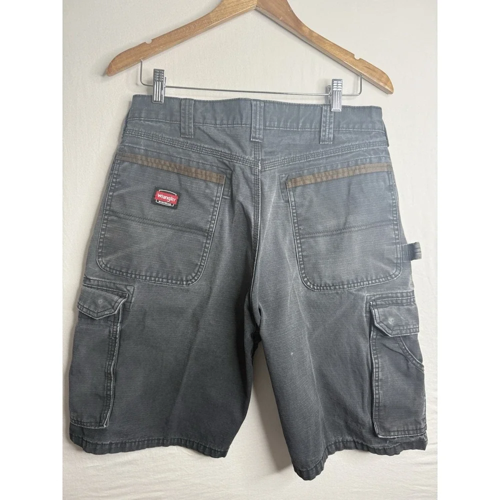 Wrangler Workwear Men's Size 34 Ripstop Carpenter Cargo Work Shorts Gray 23153